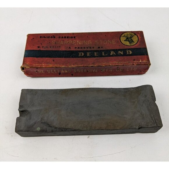 Vintage Deeland Silicon Carbide Sharpening Stone w/ Box - Picture 1 of 12